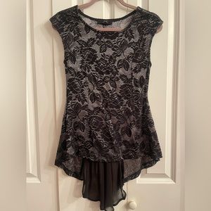 Black & silver sparkle dress top